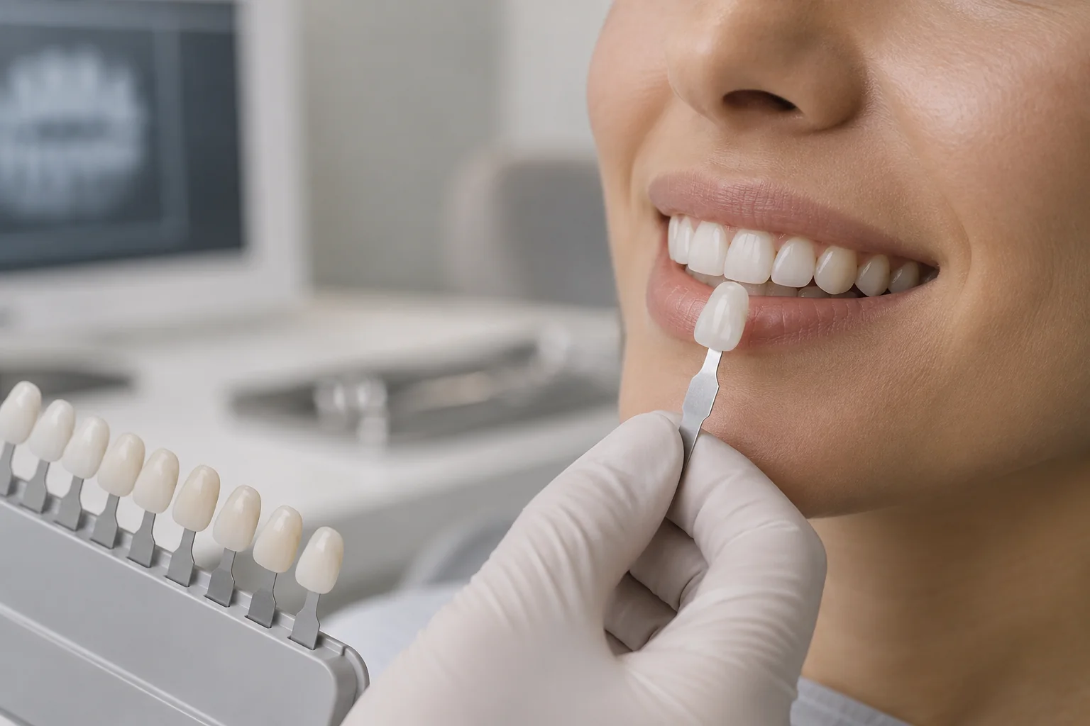 Avaliação da tonalidade dos dentes com escala de cor dental